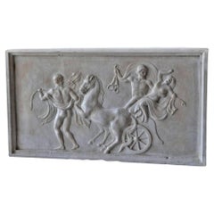 Antique High Relief in White Carrara Marble the Rape of Proserpina by the God Pluto 20th
