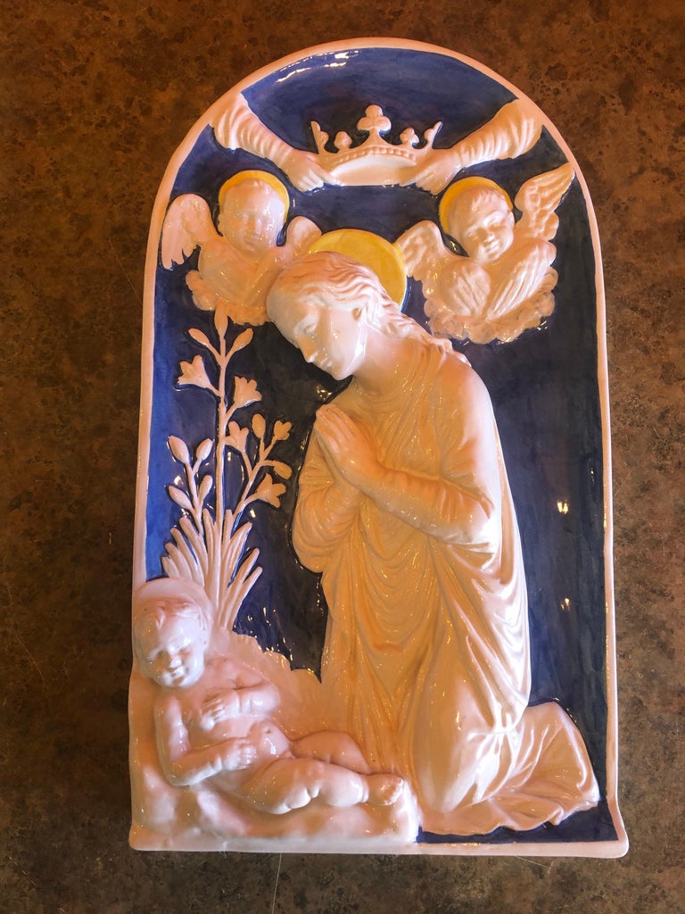 High Relief Neoclassical Della Robbia Madonna Plaque at 1stDibs della