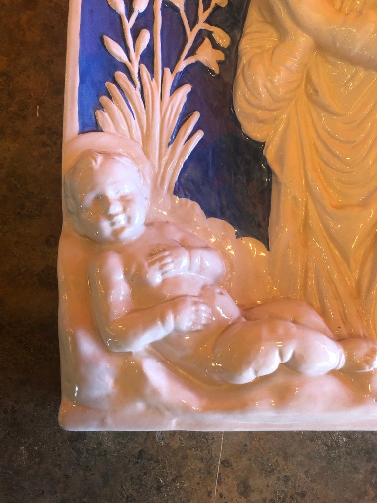 High Relief Neoclassical Della Robbia Madonna Plaque at 1stDibs della
