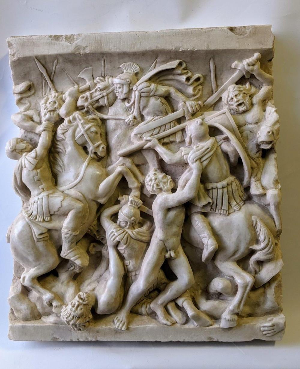 Hand-Crafted High Relief Representing Battle 20th Century For Sale