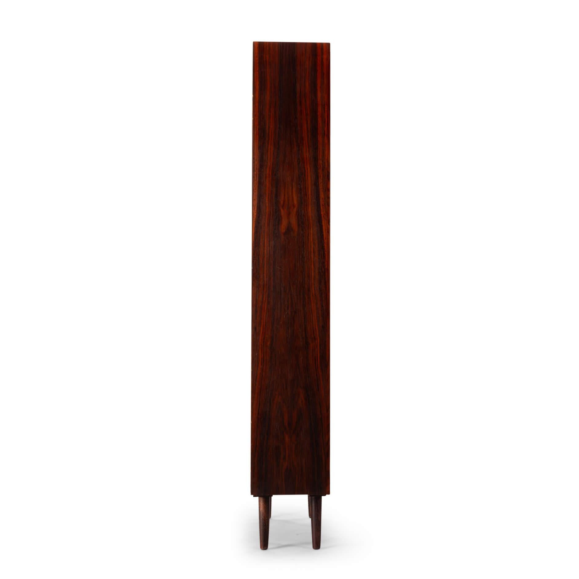Mid-Century Modern High Rosewood Bookcase made by Brouer Mobelfabrik, 1960s For Sale