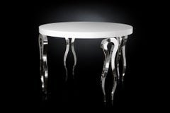 High Round Table Silhouette, Wood and Steel, Italy
