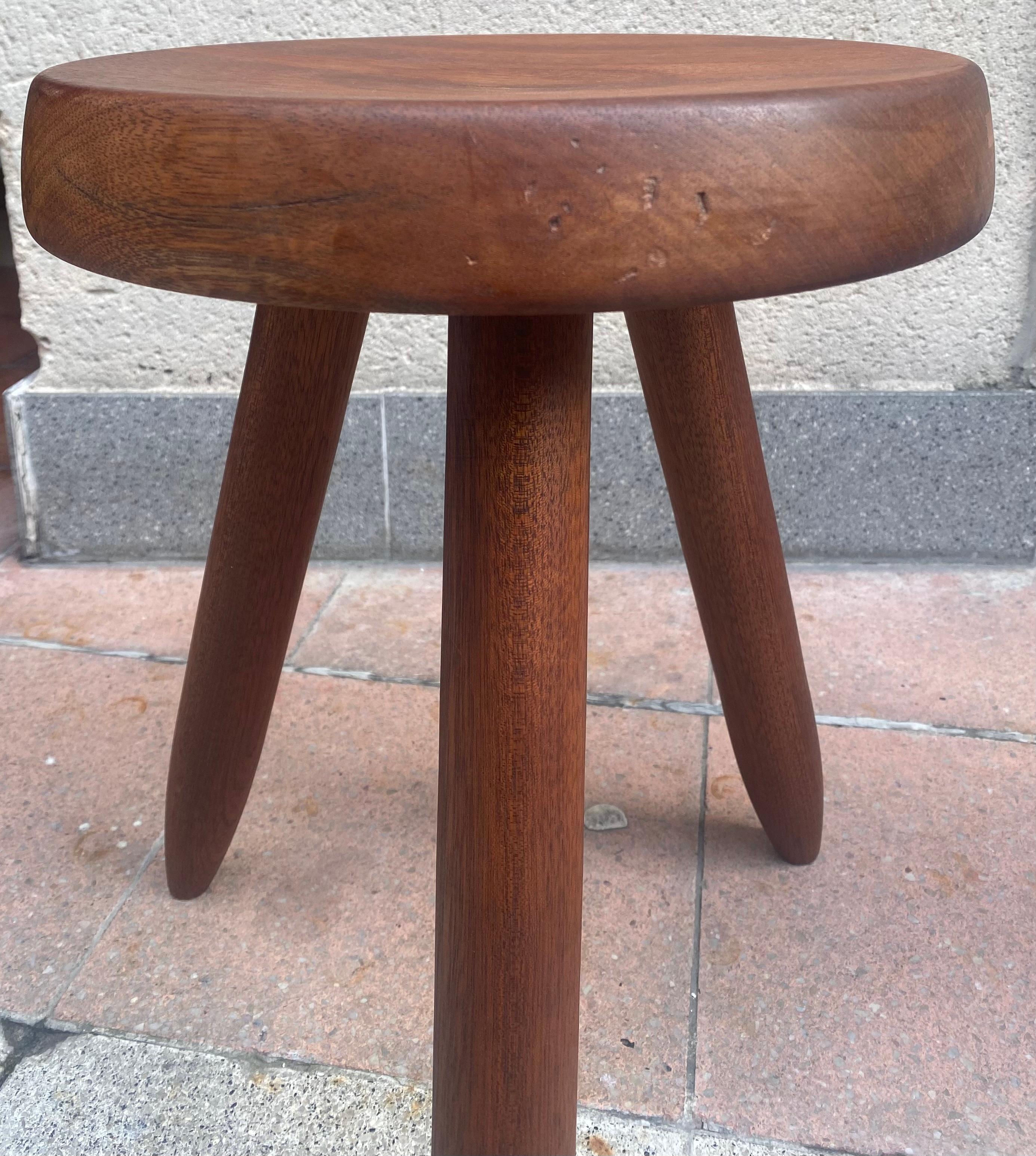 Wood High Shepherd Stool by Charlotte Perriand, circa 1960 For Sale