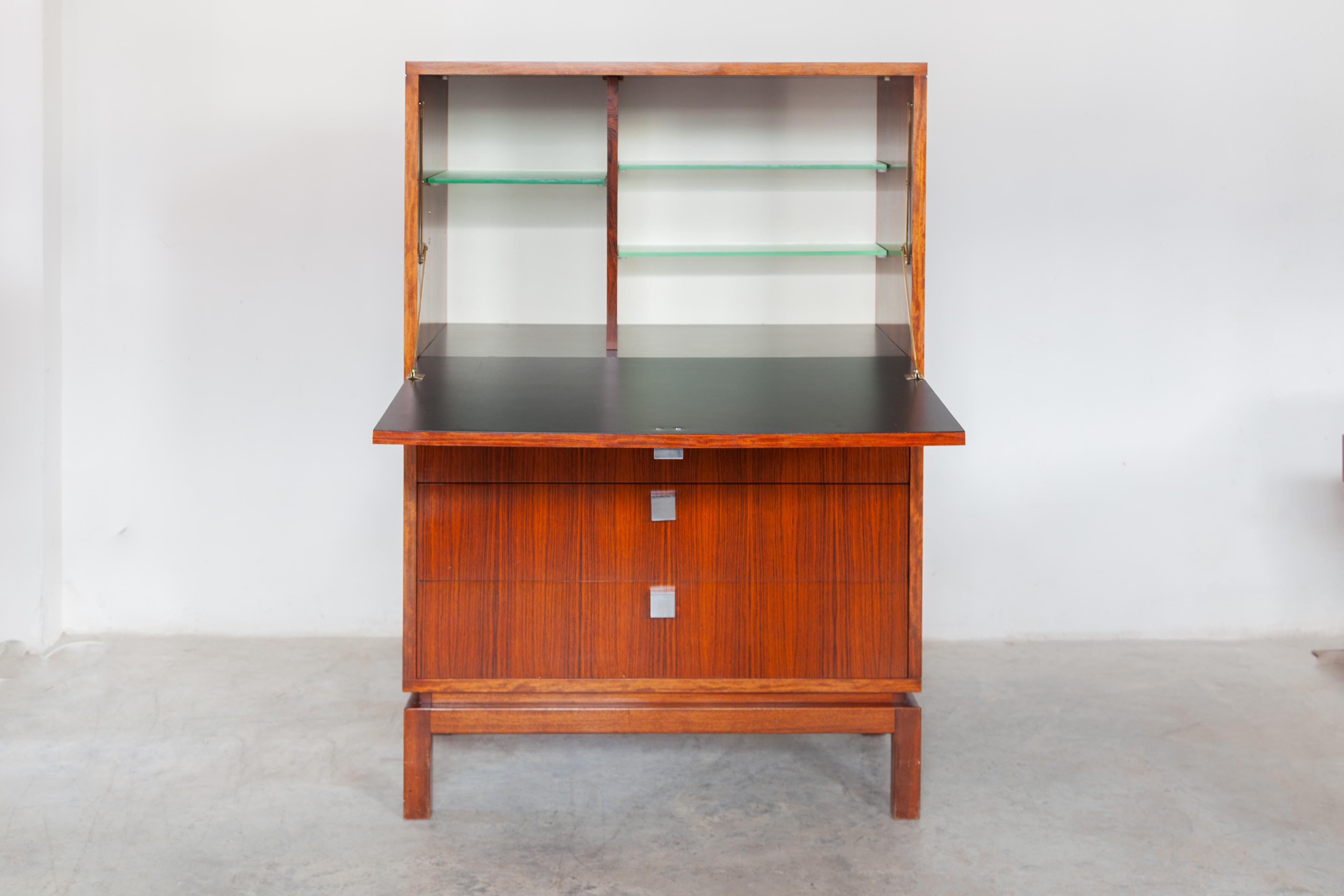 Mid-Century Modern High Side-Board with Mini Bar by Alfred Hendrickx for Belform, Belgium, 1960's