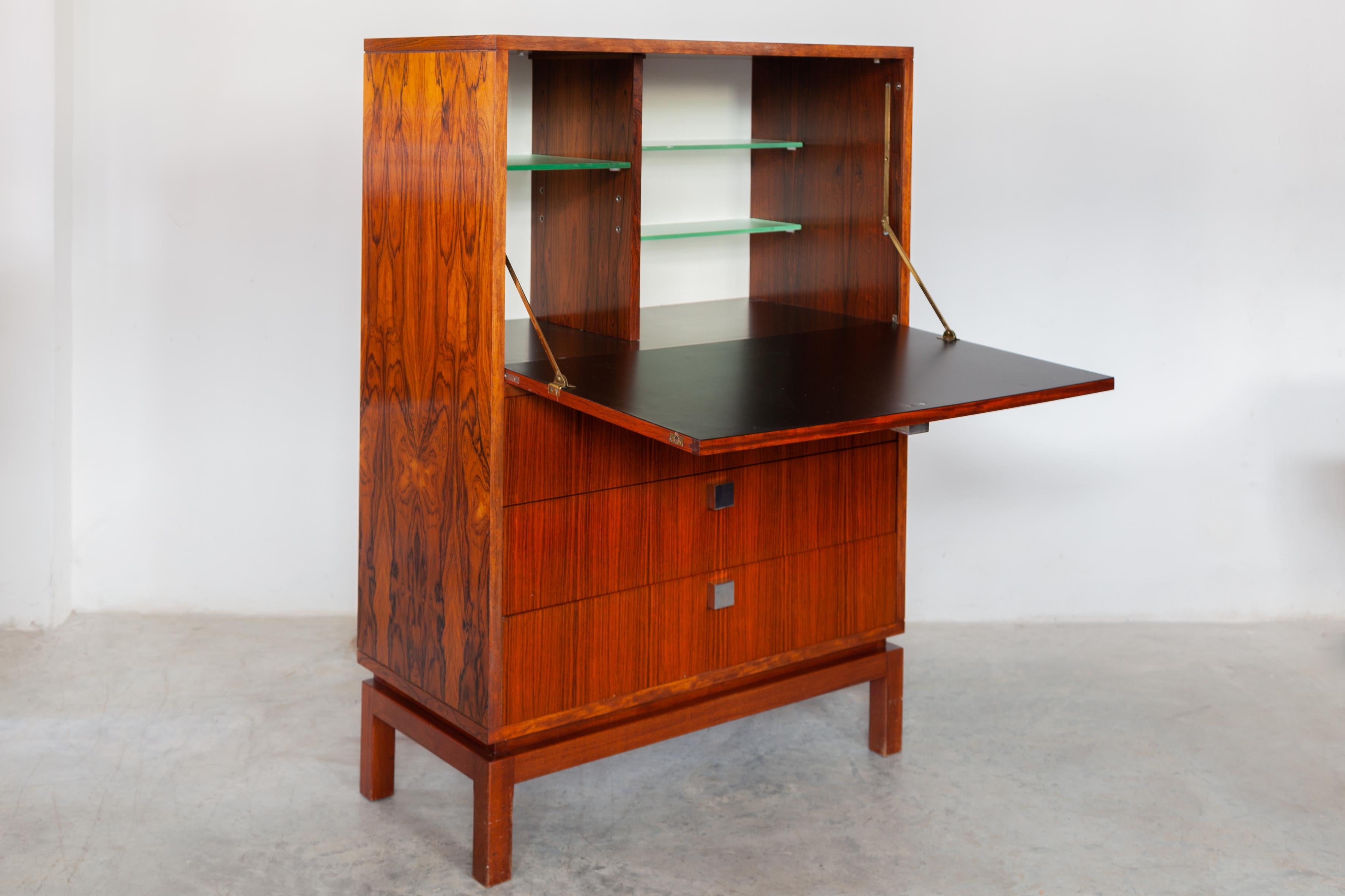 Belgian High Side-Board with Mini Bar by Alfred Hendrickx for Belform, Belgium, 1960's