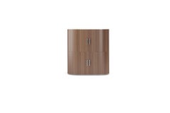 Tall Contemporary Storage Unit in Wallnut Veneere Marble top and 4 opening doors