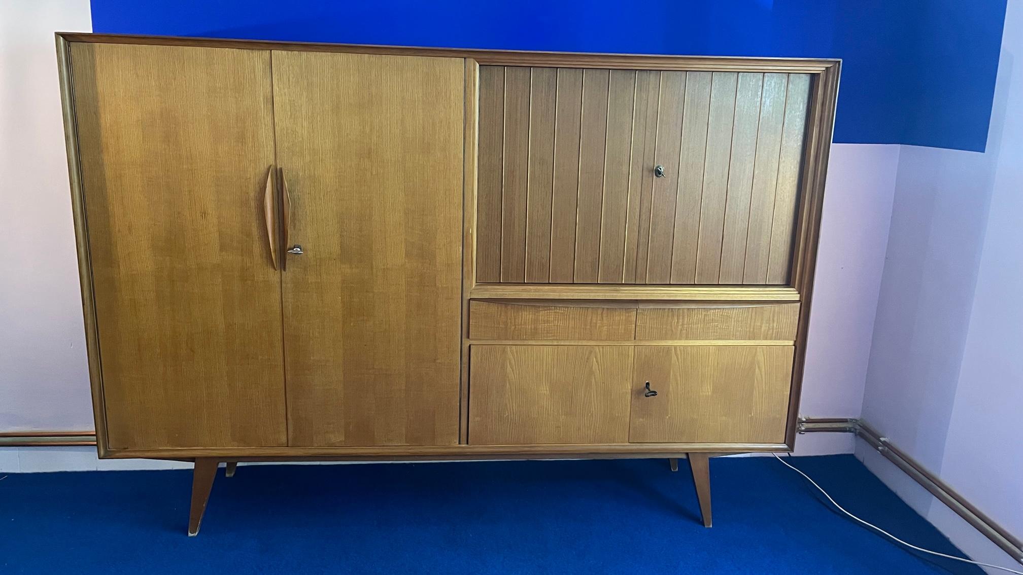 High Sideboard in Teak, 1960s For Sale 7