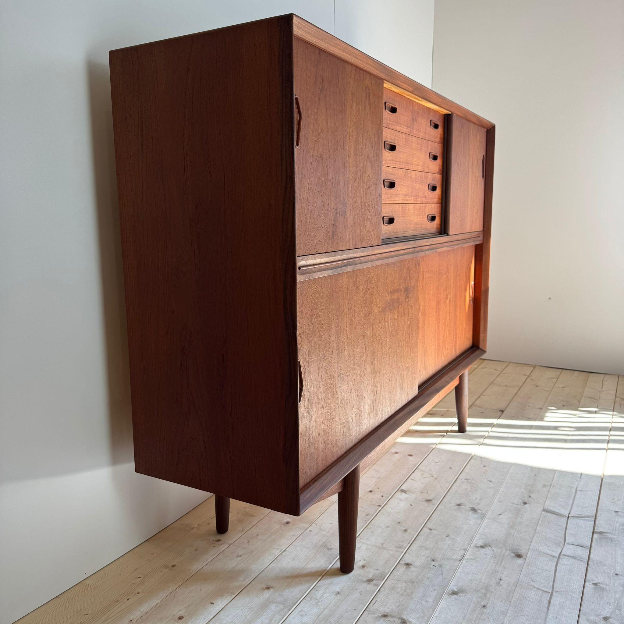 Mid-Century Modern High sideboard in teak, Denmark 1960 For Sale