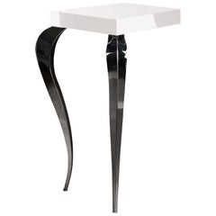 High Small Console Luigi with 2 Legs, Wood and Steel, Italy