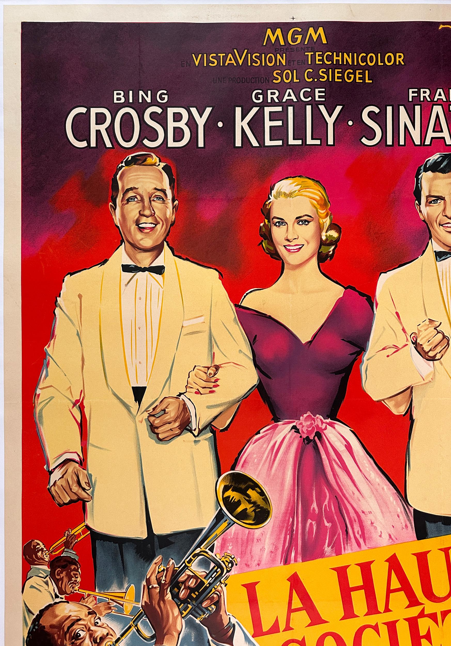 Impresionante obra de arte en este póster francés de La Grande La Haute Societe / High Society. Desde su estreno en Francia en 1957.

En 1956 se estrenó High Society, la clásica comedia romántica musical dirigida por Charles Walter y protagonizada