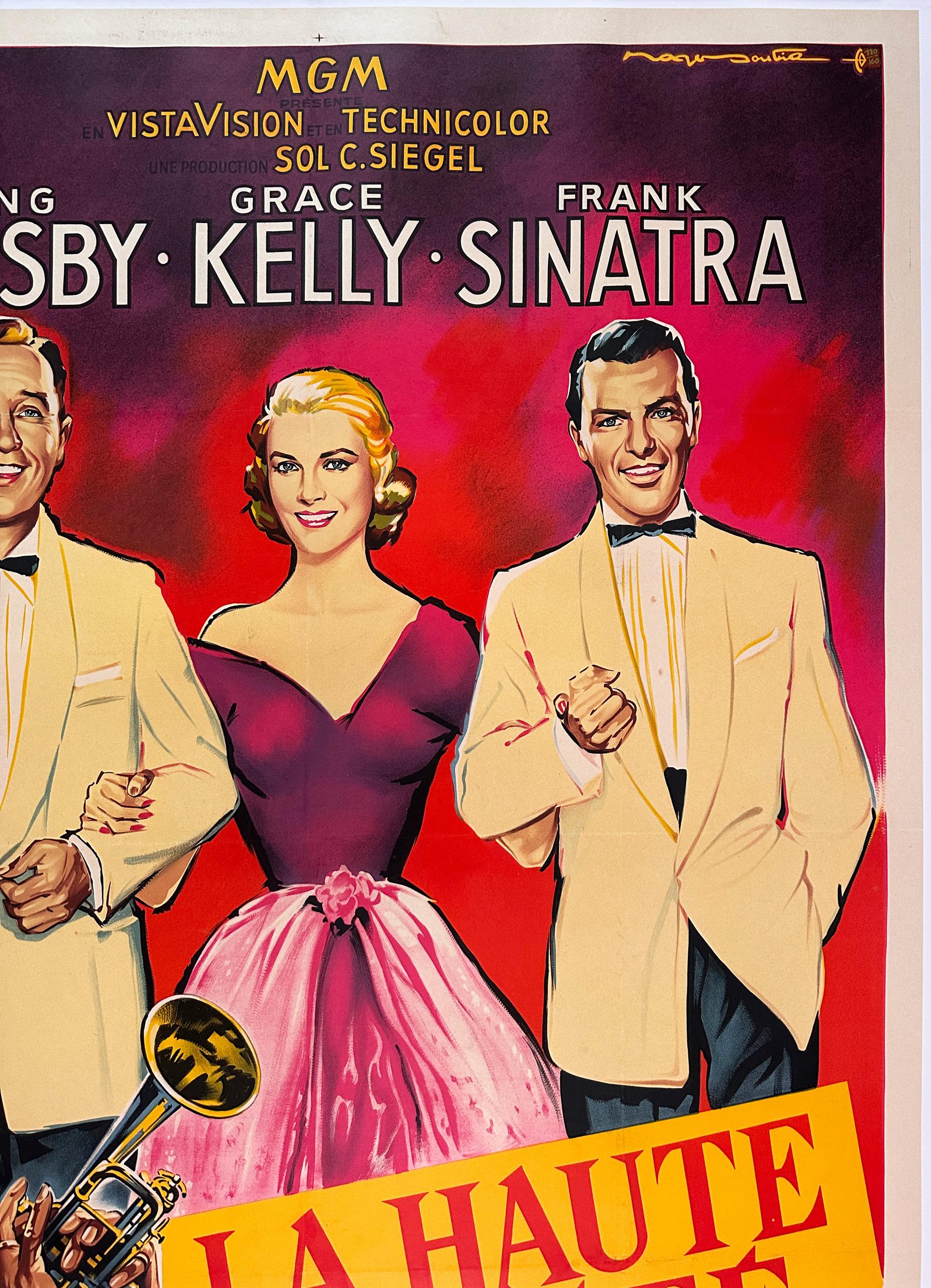 ALTA SOCIEDAD  LA HAUTE SOCIET 1957 Gran cartel de película francesa, ROGER SOUBIE Francés en venta