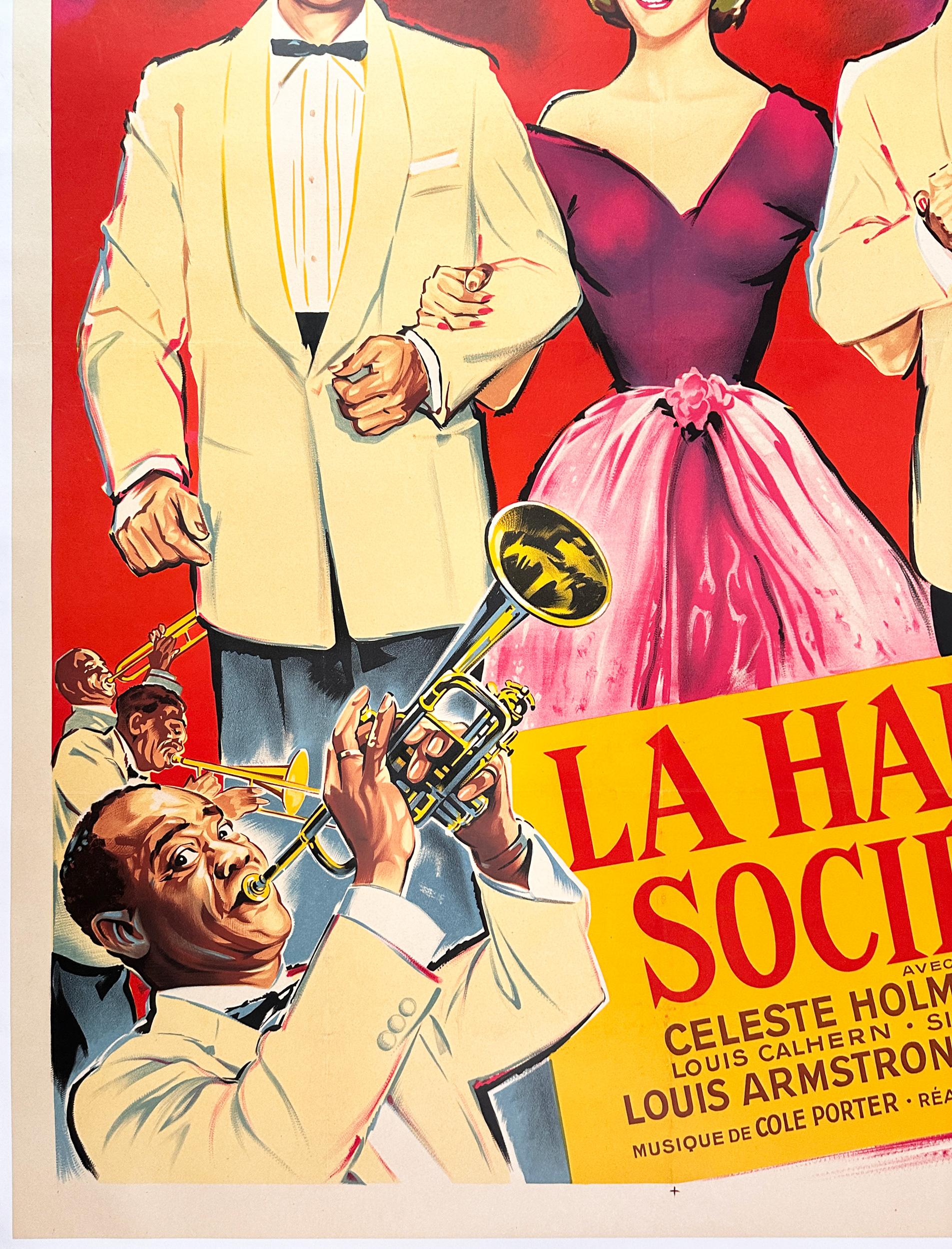 ALTA SOCIEDAD  LA HAUTE SOCIET 1957 Gran cartel de película francesa, ROGER SOUBIE en Excelente estado para la venta en Bath, Somerset