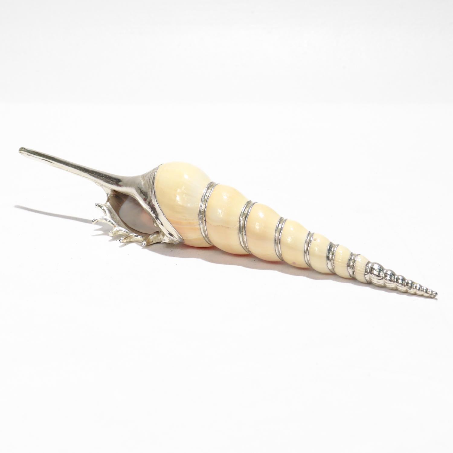 Conchiglia ad alta pressione con sovrapposizione di argento Sterling In condizioni buone in vendita a Philadelphia, PA