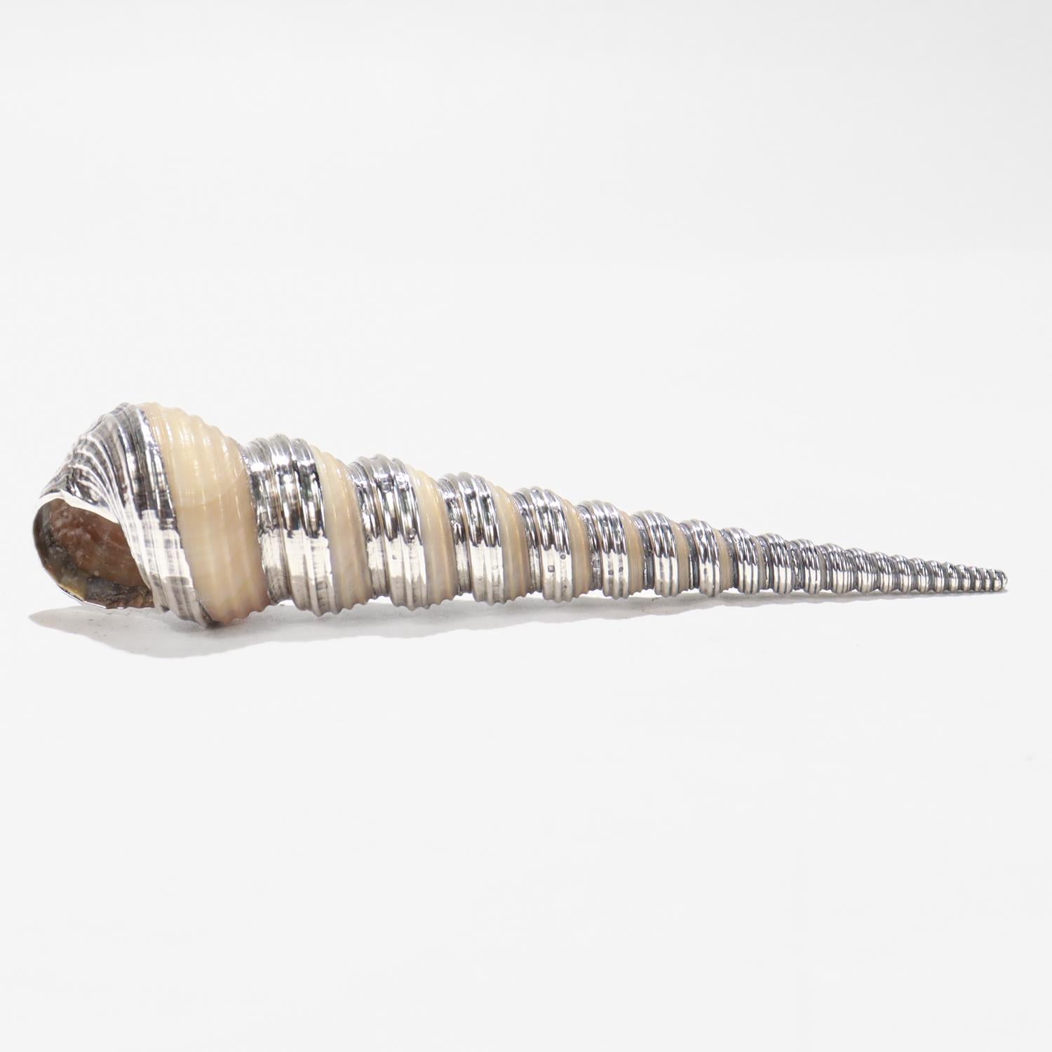 20ième siècle Coquillage haut de gamme avec superposition d'argent sterling en vente