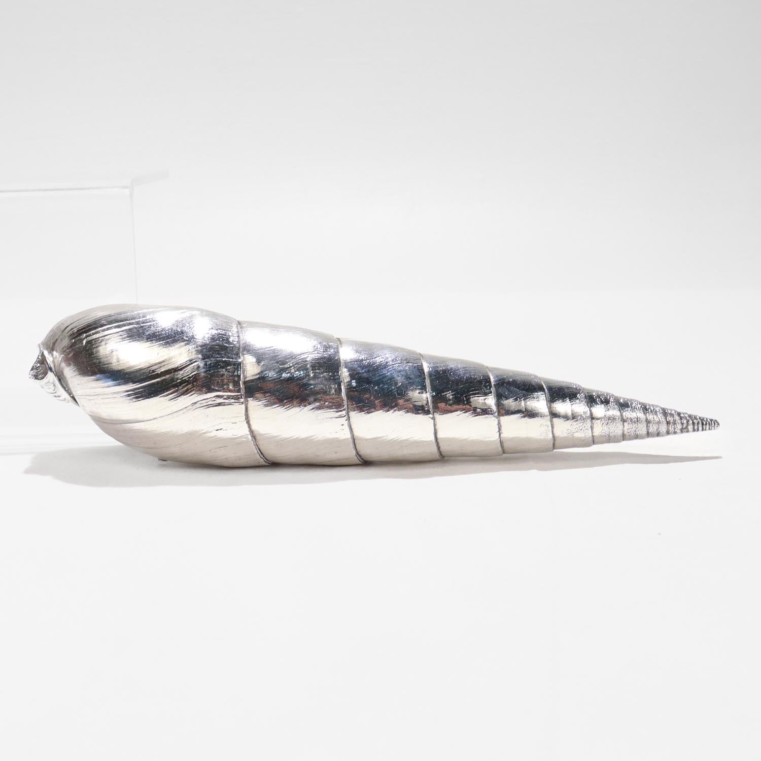 Argentato Conchiglia ad alta pressione con sovrapposizione di argento Sterling in vendita