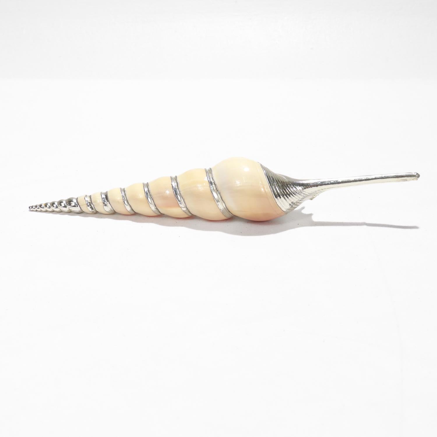 Argento Conchiglia ad alta pressione con sovrapposizione di argento Sterling in vendita