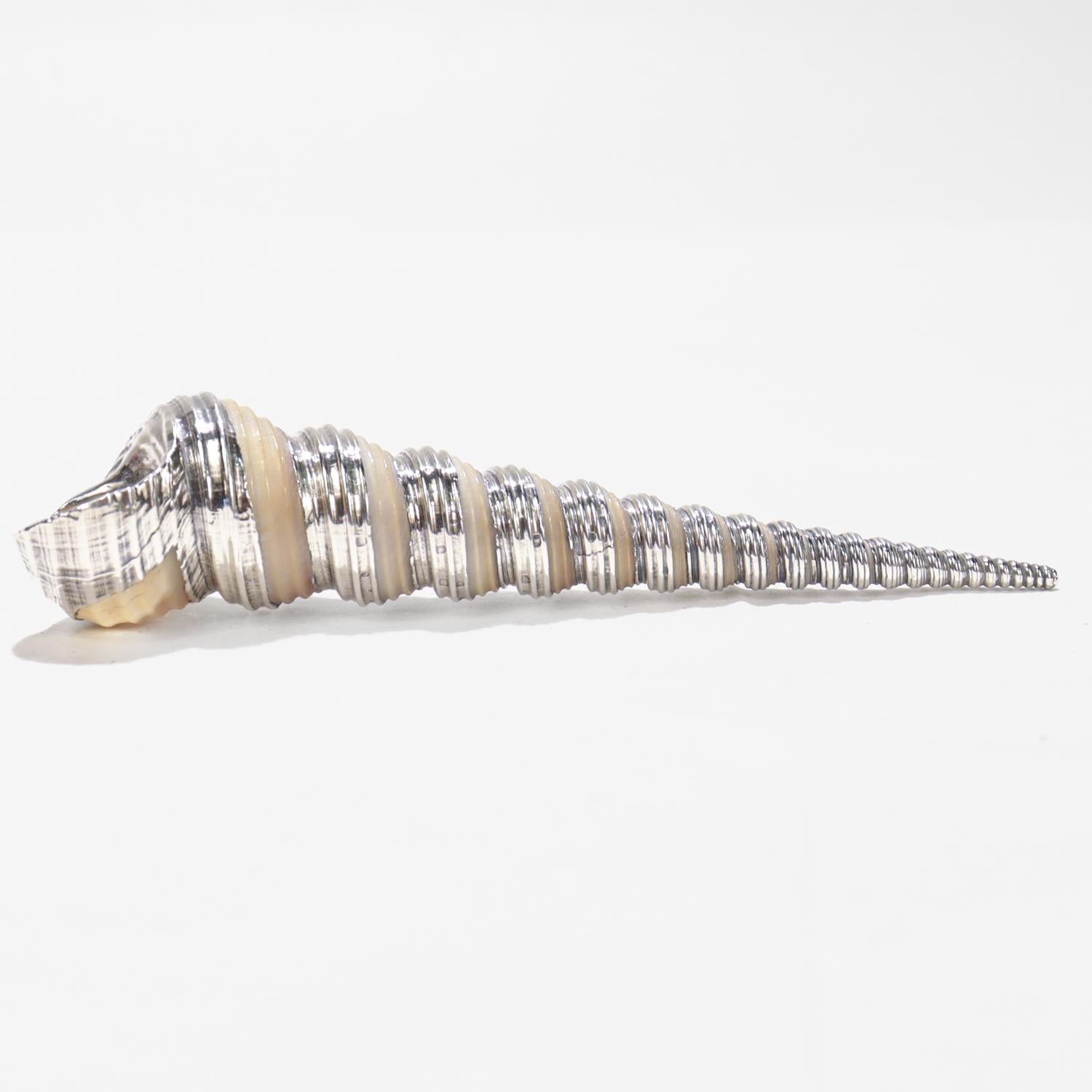 Coquillage haut de gamme avec superposition d'argent sterling en vente 1