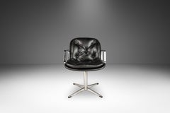 High-Stance Office Chair in Chrome and Vinyl After Charles Pollock, USA, 1960's