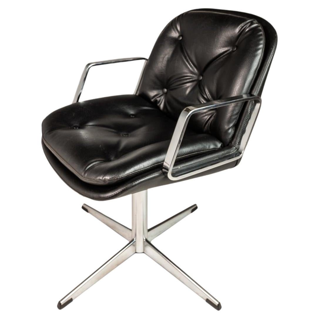 High-Stance Office Chair in Chrome and Vinyl After Charles Pollock, USA, 1960's