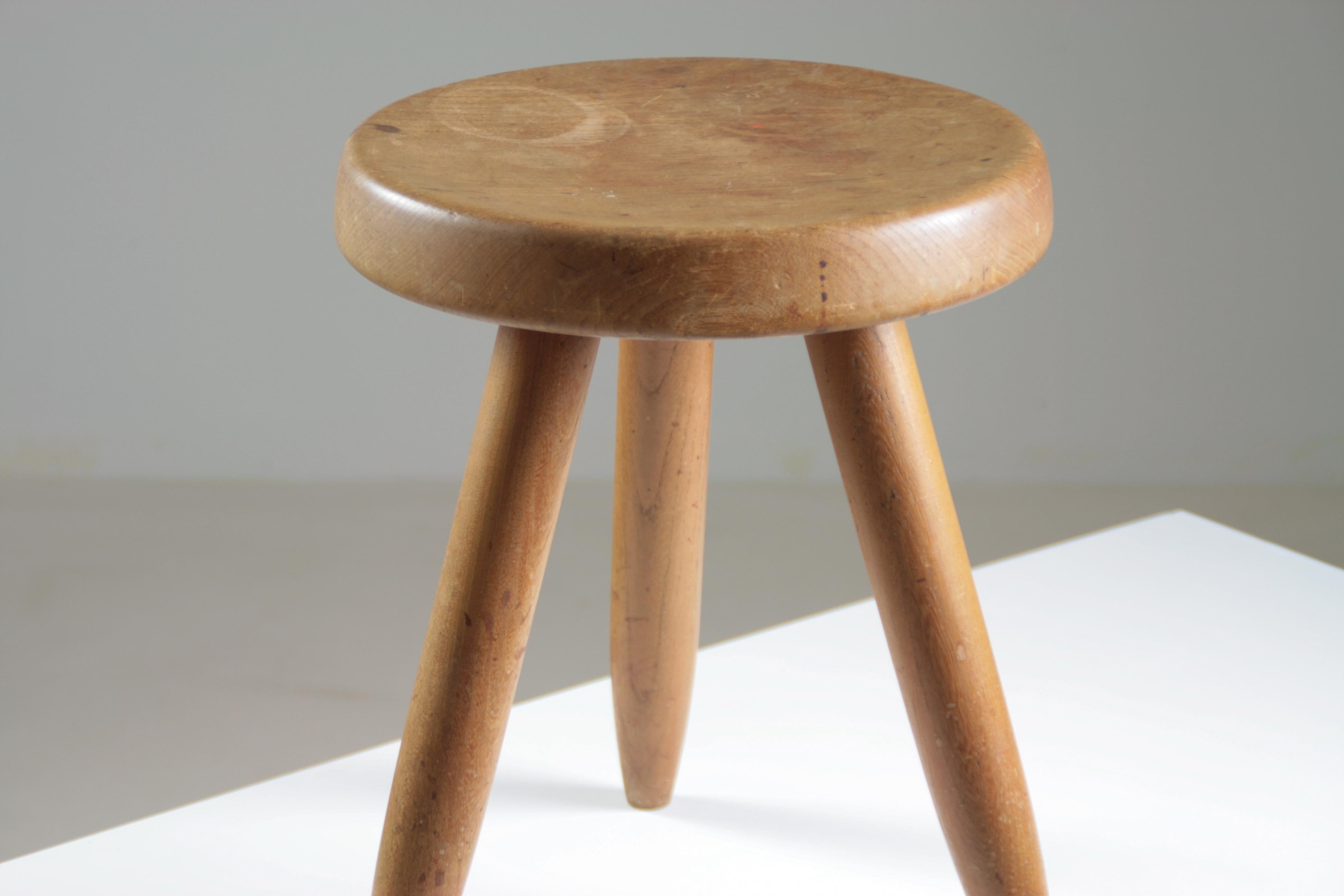 Hoher Hocker aus Esche, Berger-Modell von Charlotte Perriand, Frankreich 1950er Jahre im Angebot 5