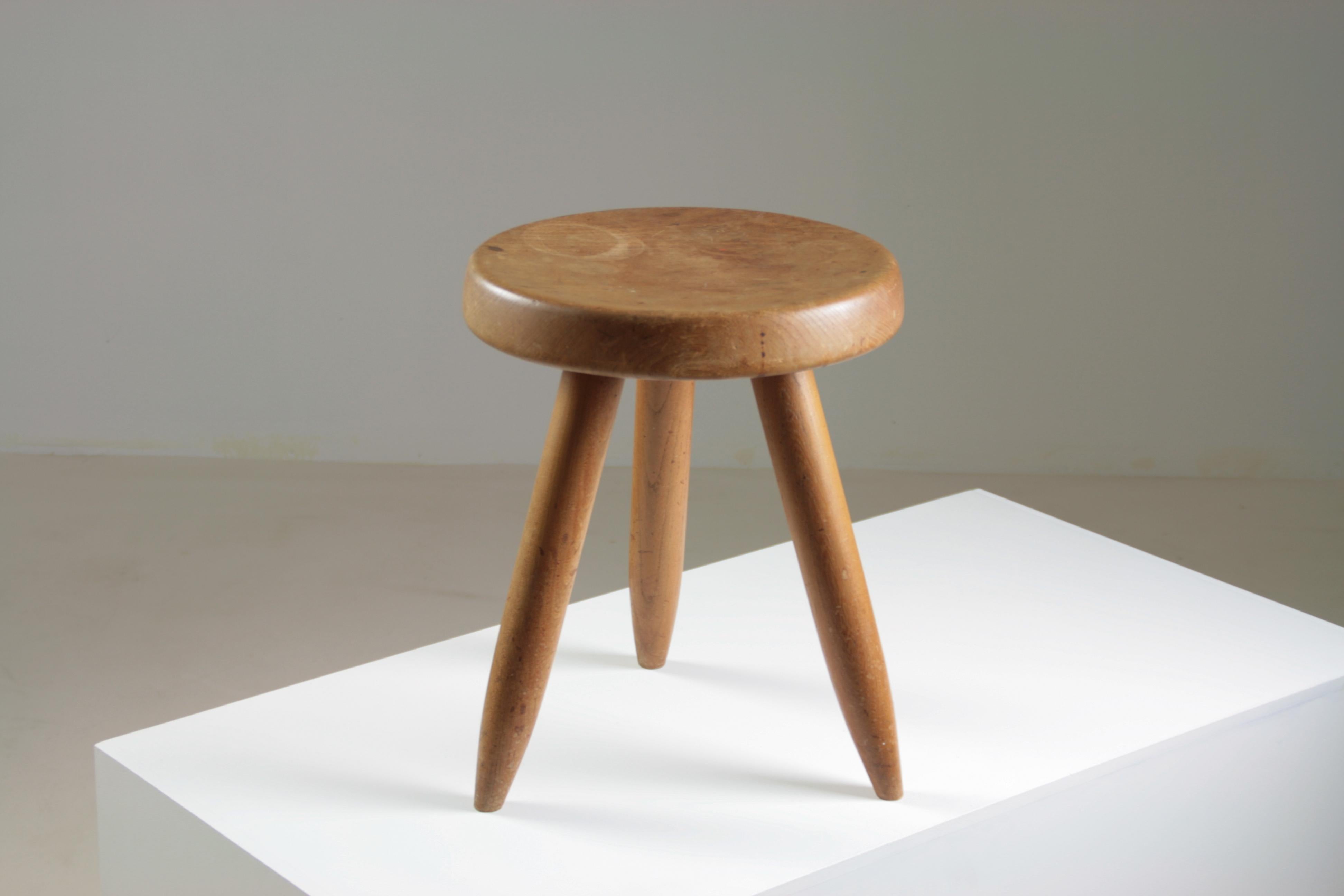 Hoher Hocker aus Esche, Berger-Modell von Charlotte Perriand, Frankreich 1950er Jahre im Angebot 9
