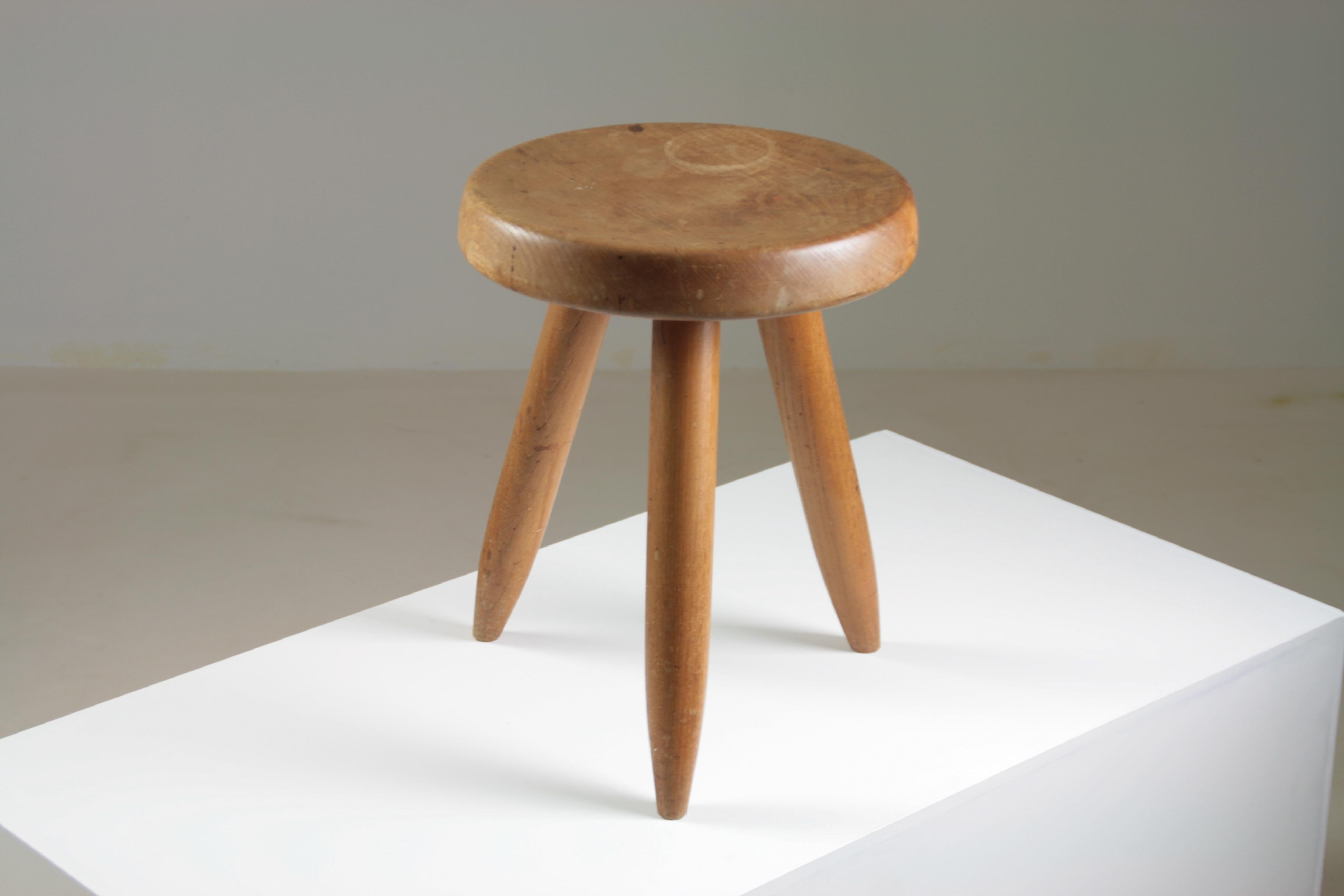 Hoher Hocker aus Esche, Berger-Modell von Charlotte Perriand, Frankreich 1950er Jahre im Angebot 10
