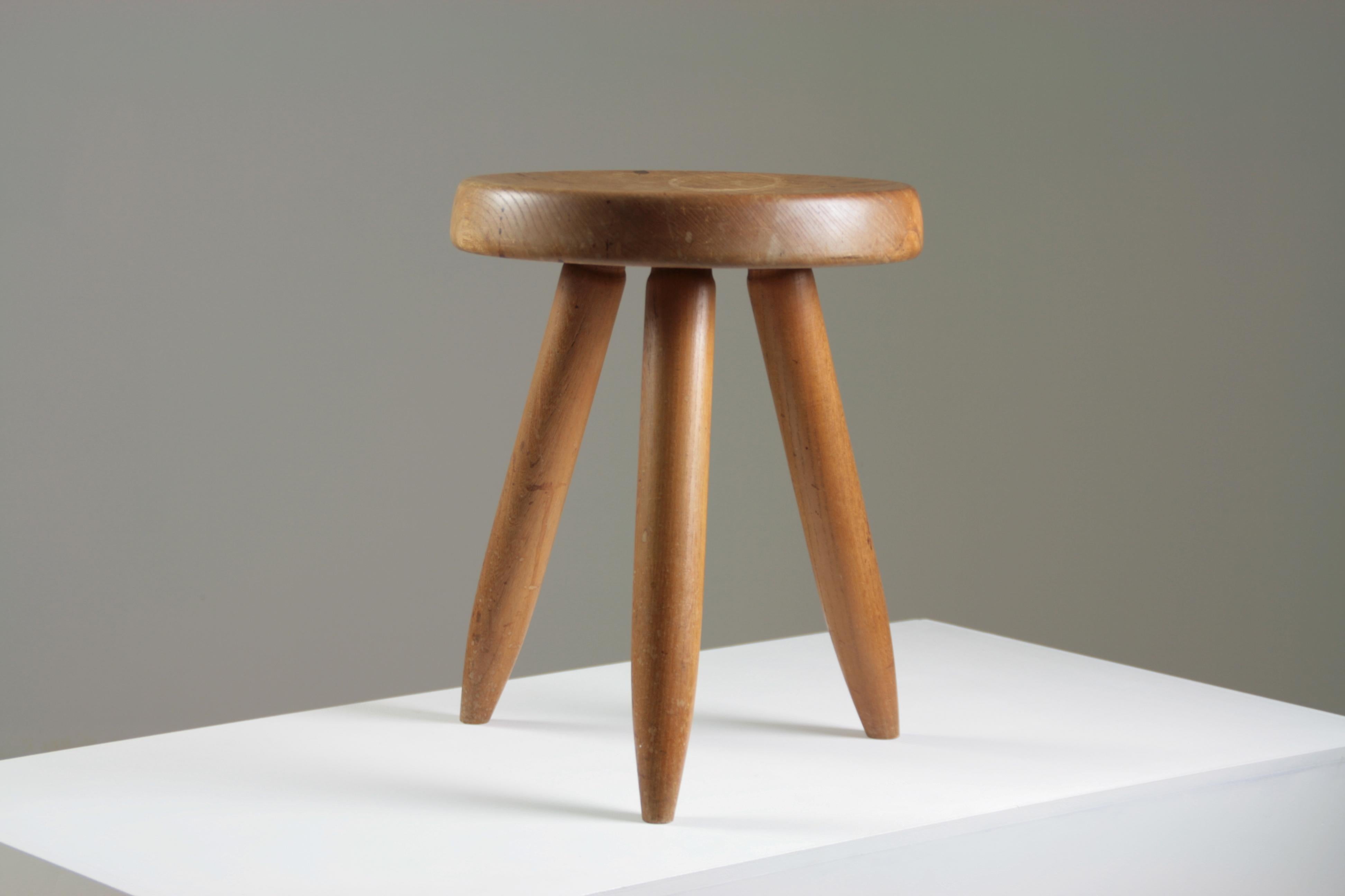 Hoher Hocker aus Esche, Berger-Modell von Charlotte Perriand, Frankreich 1950er Jahre im Angebot 11