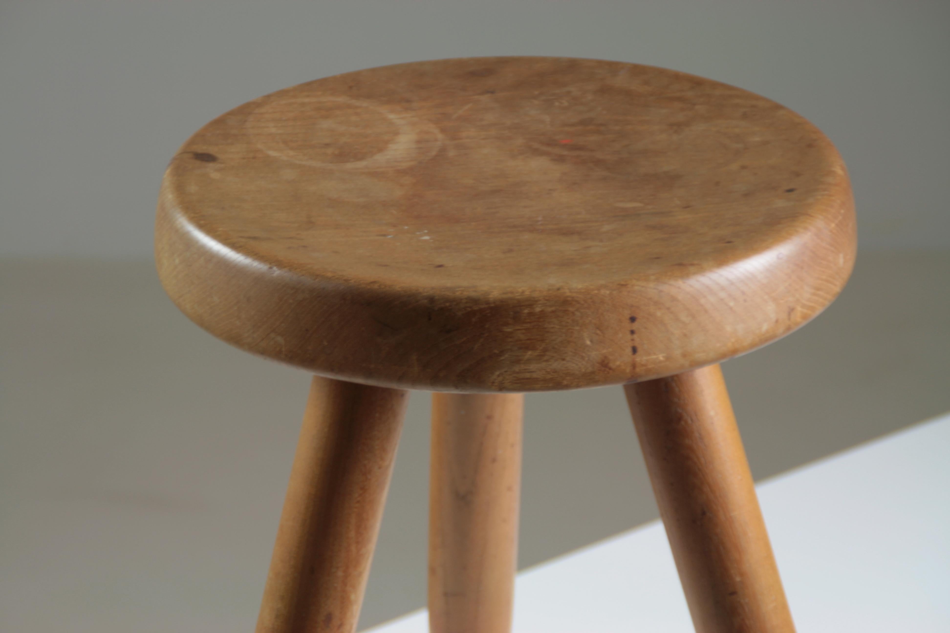 Hoher Hocker aus Esche, Berger-Modell von Charlotte Perriand, Frankreich 1950er Jahre im Angebot 3