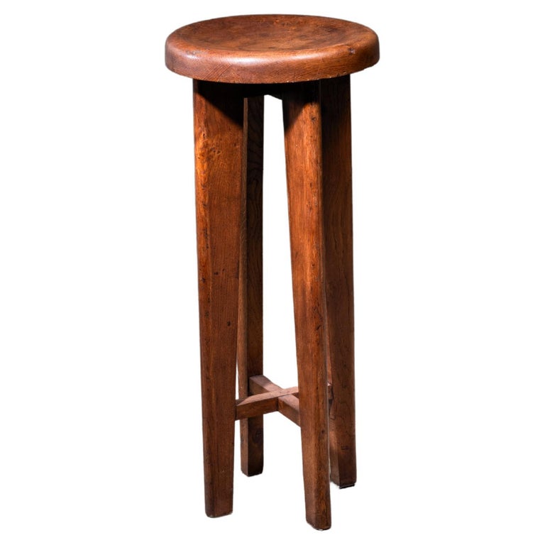 High Stool in Oak, France, 1940s For Sale at 1stDibs