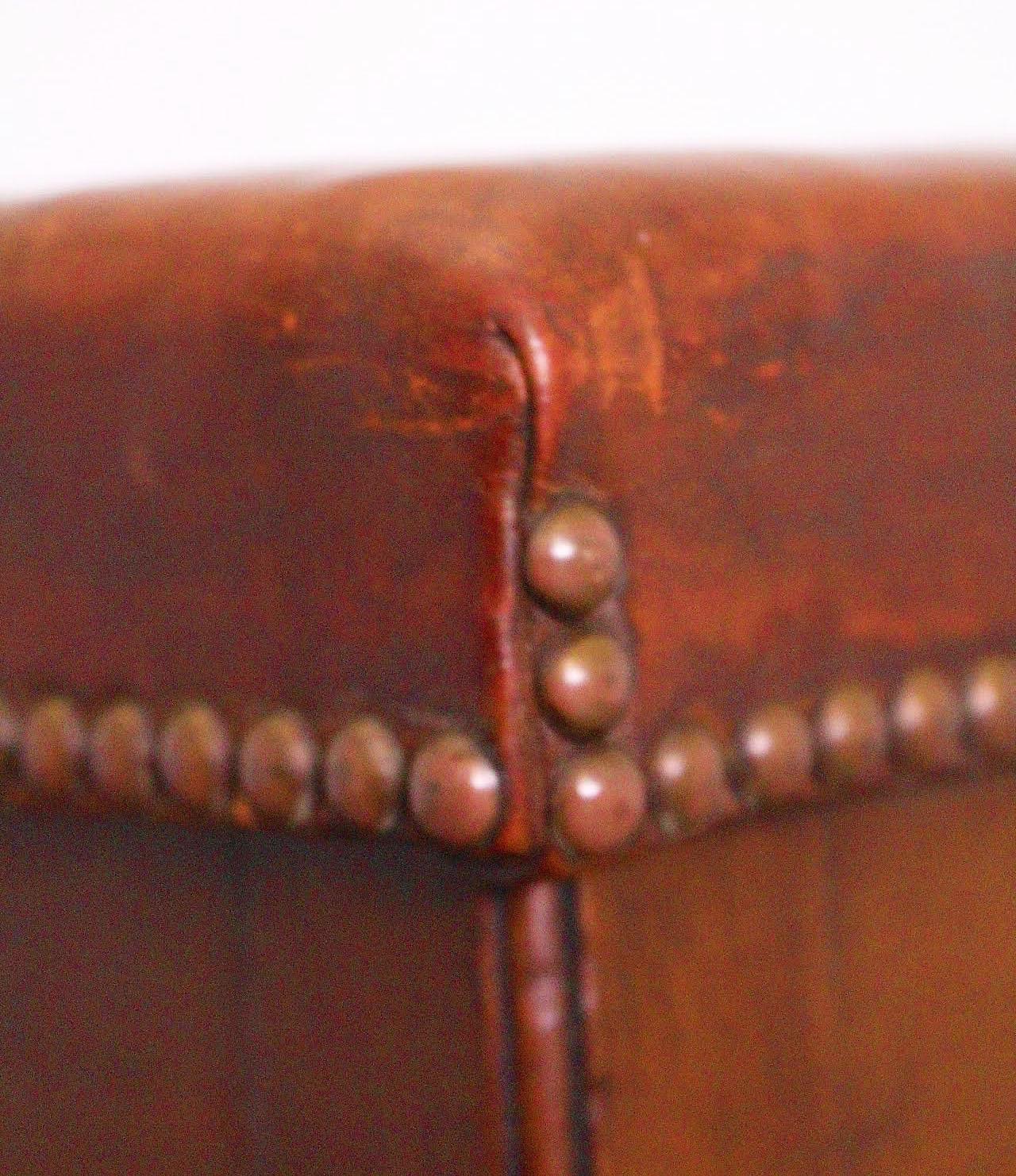 20th Century High Stool Leather Top Breakfast Bar Stool, French, circa 1970 For Sale