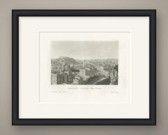 High Street, Edinburgh, Antique Panoramic View with the Castle, circa 1850