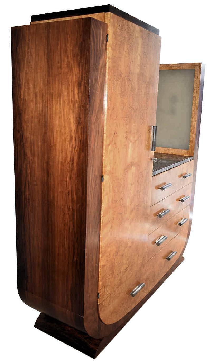 High Style 1930s Art Deco Modernist Combination Wardrobe, circa 1930 In Good Condition In Devon, England