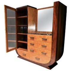 Retro High Style 1930s Art Deco Modernist Combination Wardrobe, circa 1930