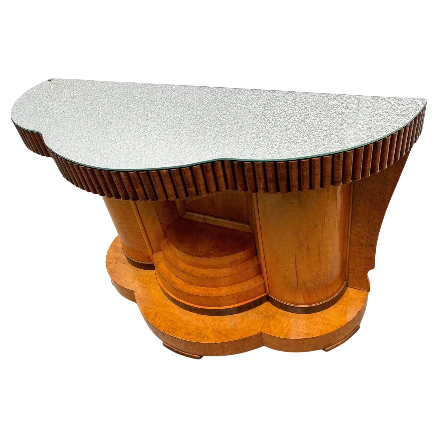 Miroir Table console anglaise High Style Deco, circa 1932 en vente