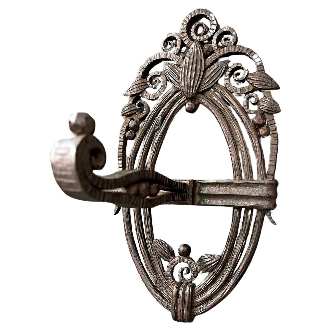 High Style Art Deco Hat Rack in Wrought Iron by Paul Kiss, Leaves & Tendrils For Sale