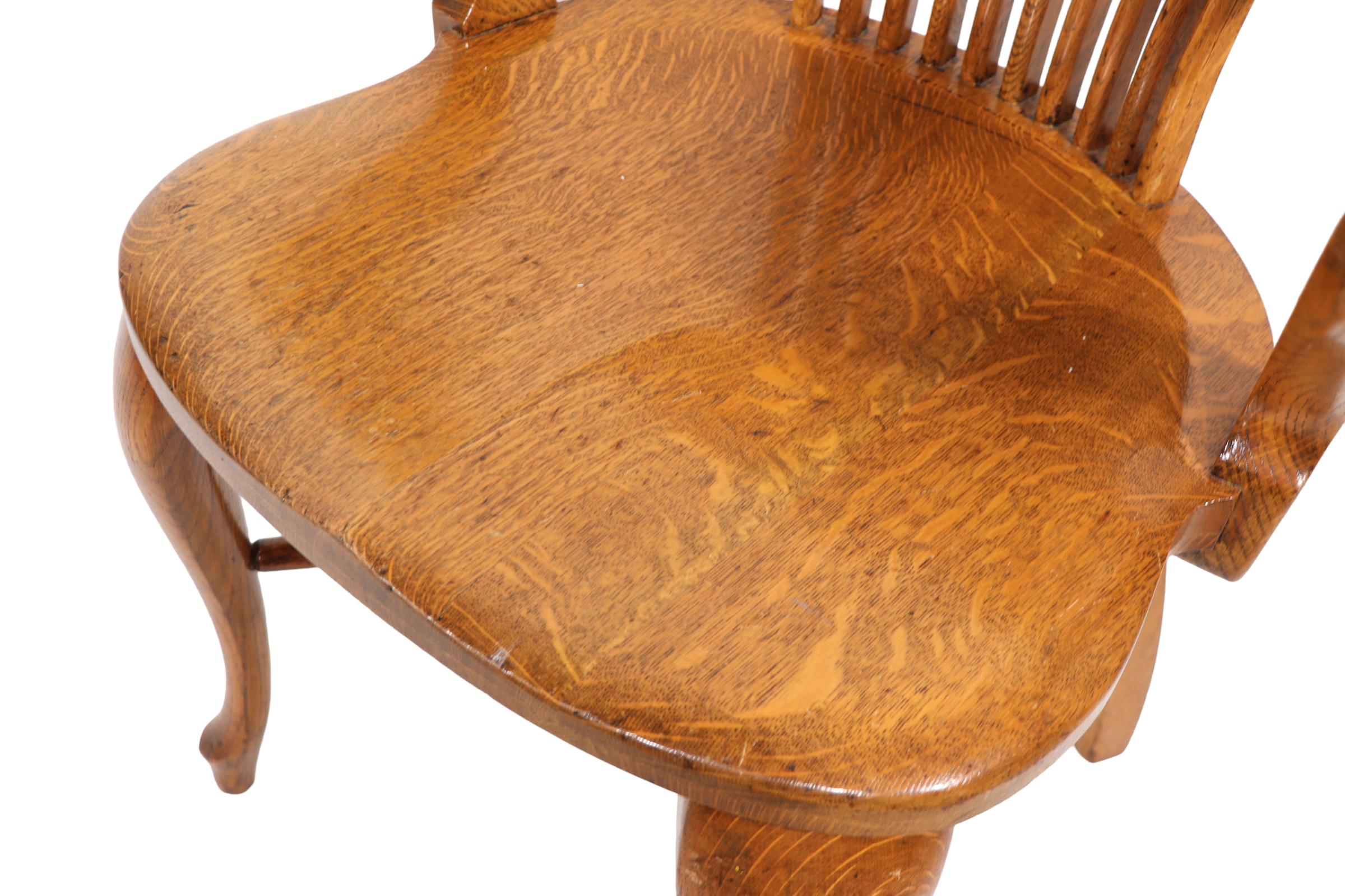 High Style Bank of England Jury Chair in Solid Oak c 1900/1930's  12