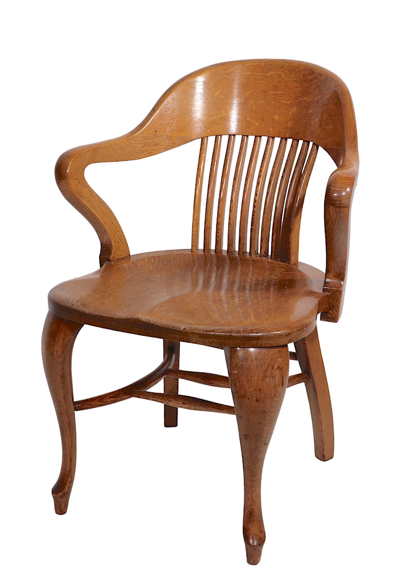 High Style Bank of England Jury Chair in Solid Oak c 1900/1930's  13