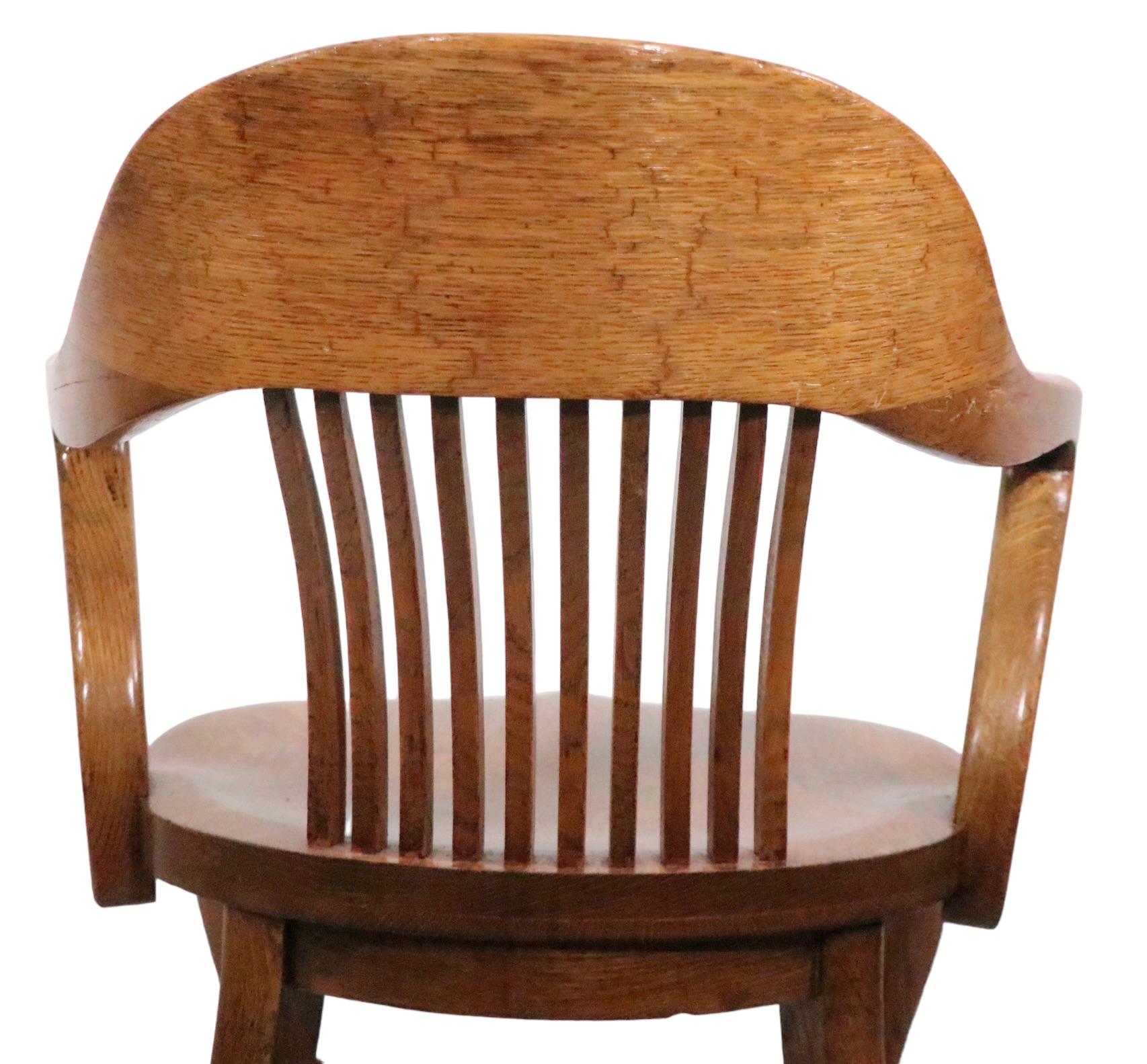 High Style Bank of England Jury Chair in Solid Oak c 1900/1930's 2