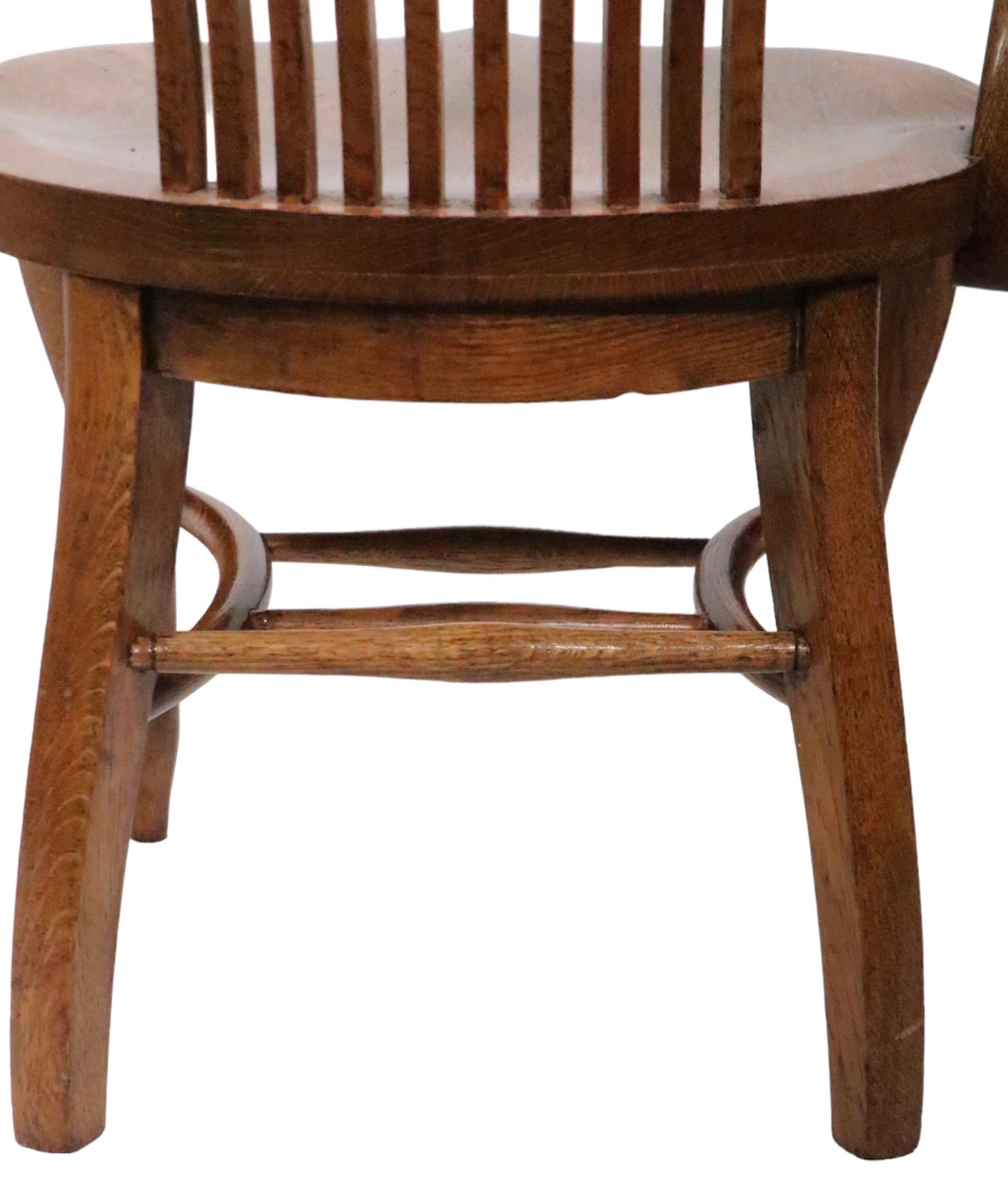 High Style Bank of England Jury Chair in Solid Oak c 1900/1930's  3