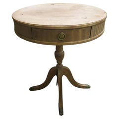 High Style Chippendale Round Side Table W/ Drawer