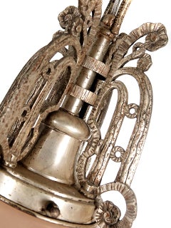 High Style Deco Clear and White Glass Saucer Pendents