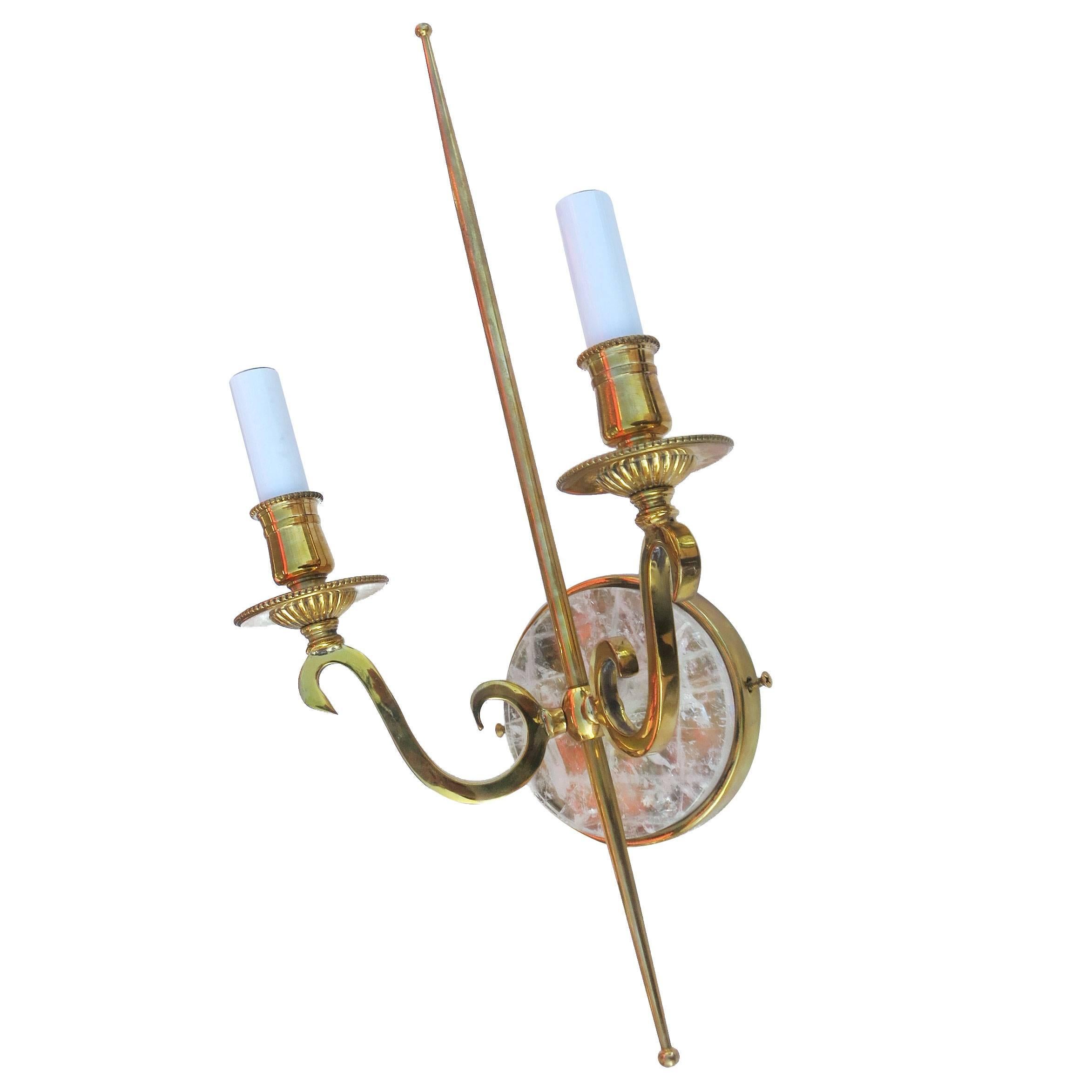 High Style Double Arm with Sconce with Solid Brass and Rock Crystal (amerikanisch)