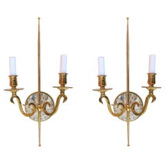 High Style Double Arm with Sconce with Solid Brass and Rock Crystal