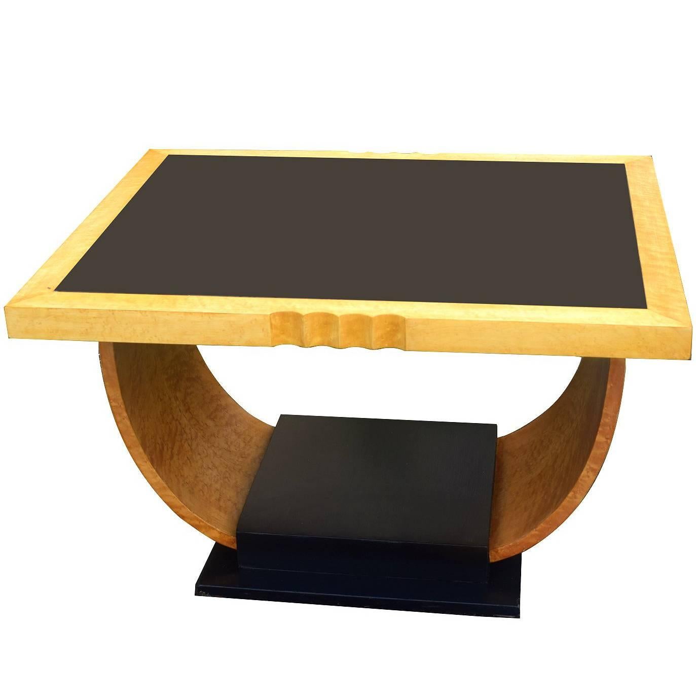 High Style English Art Deco Maple U Base Coffee Table at 1stDibs