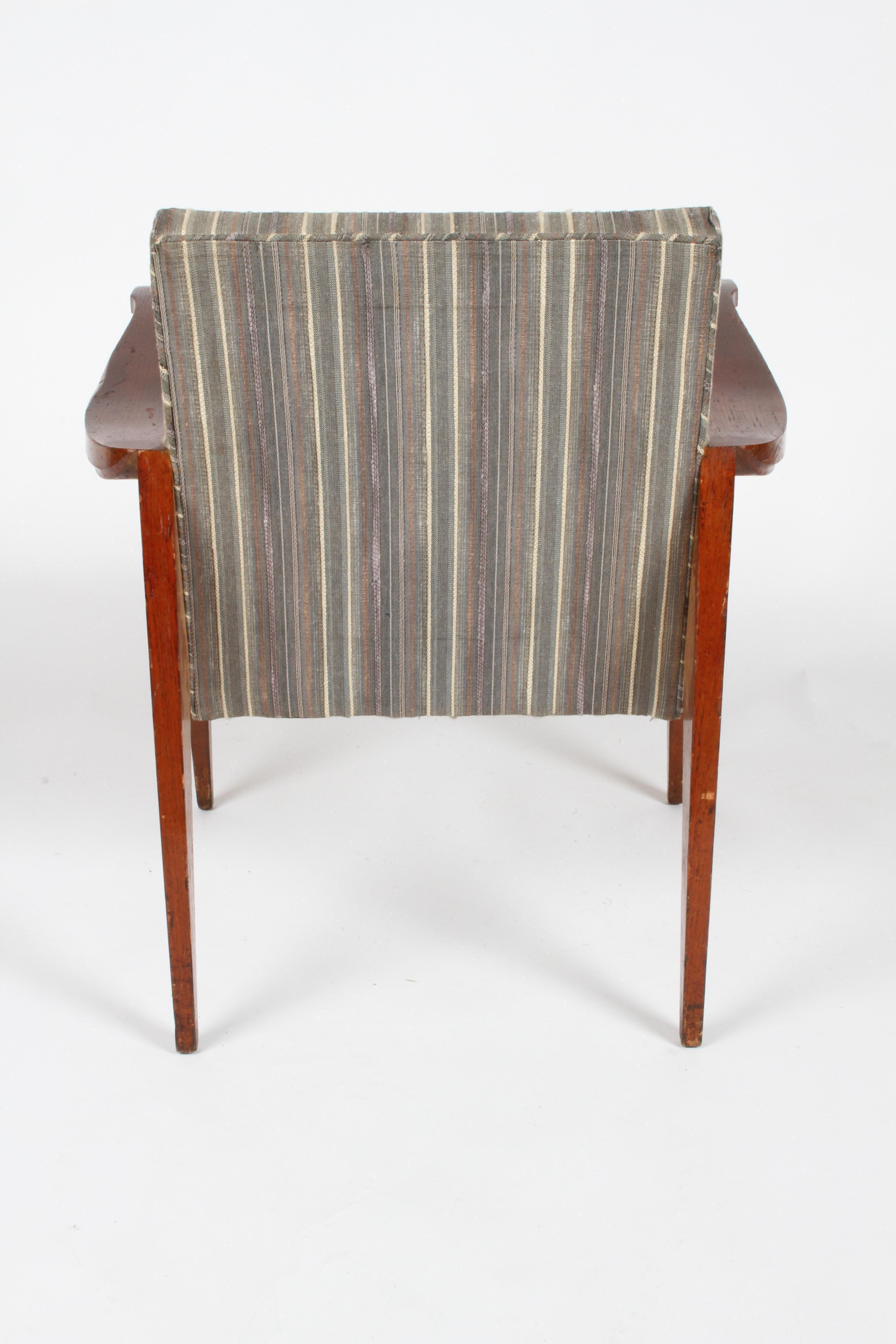 Mid-20th Century High Style French Deco Sculpted Arm Occasional Chair For Sale