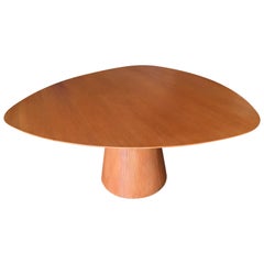 High Style Guitar Pick Shaped "Knife Edge" Dining Room Table with Tapered Base