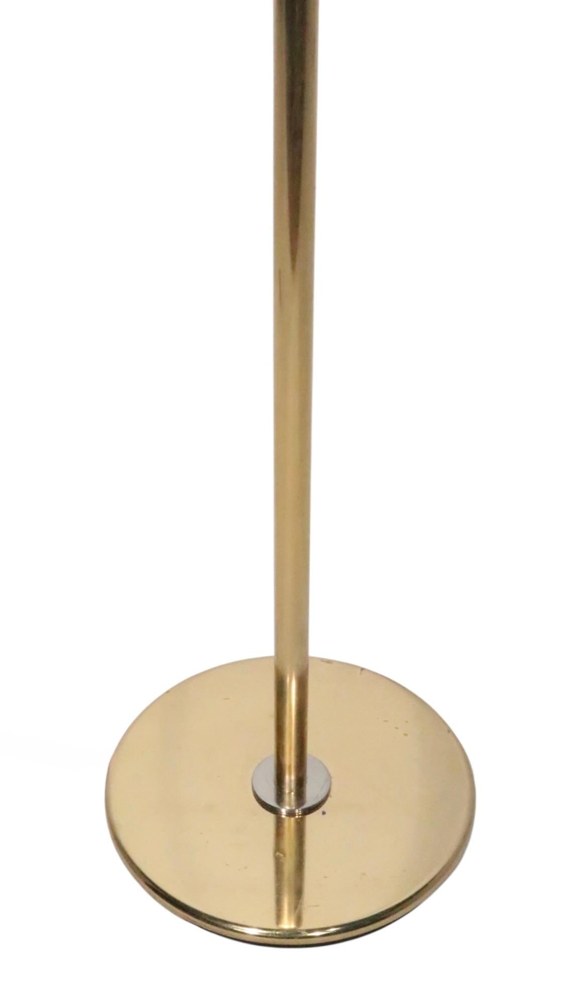 Italian High Style Hollywood Regency Postmodern Brass Halogen Torchiere Made in Italy For Sale
