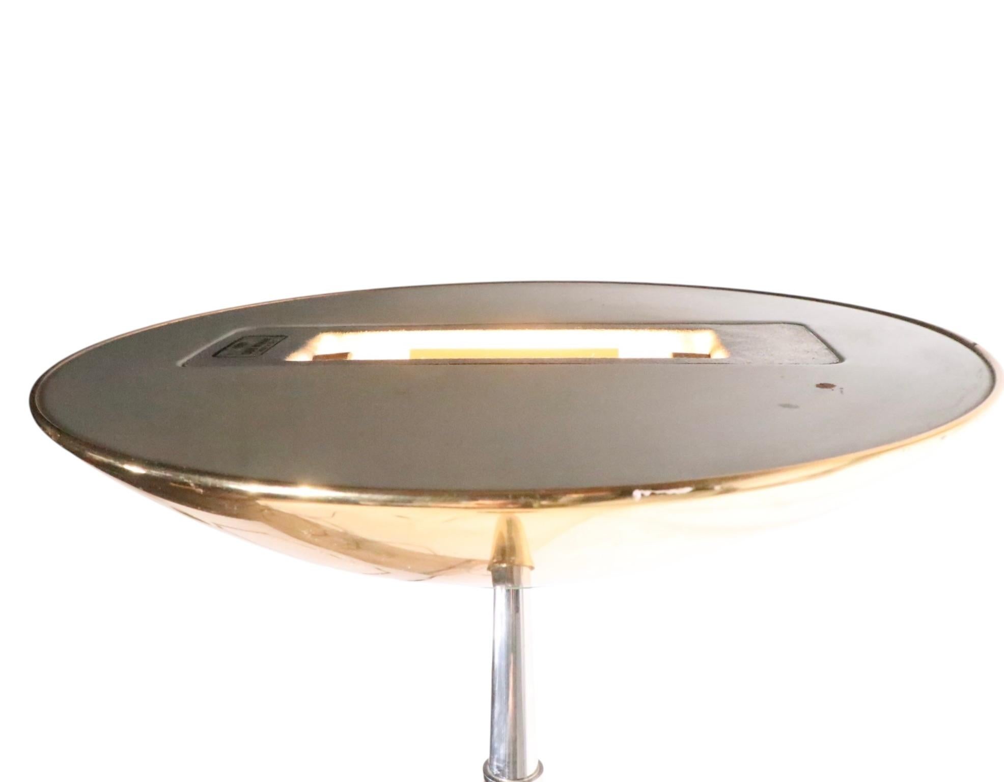 Plated High Style Hollywood Regency Postmodern Brass Halogen Torchiere Made in Italy For Sale