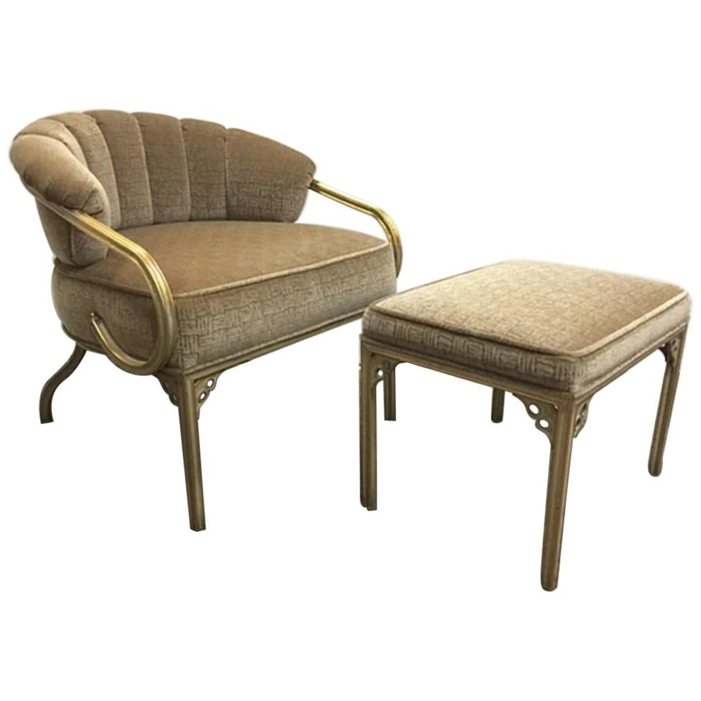 High Style John Van Koert "Cymbal" Collection Lounge Chair and Ottoman