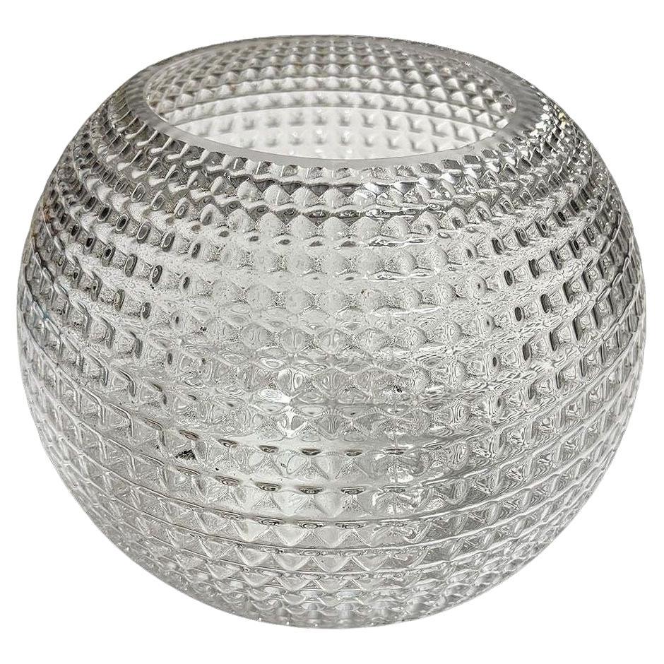 Vaso per piante in vetro sferico tempestato di diamanti della metà del secolo scorso in vendita